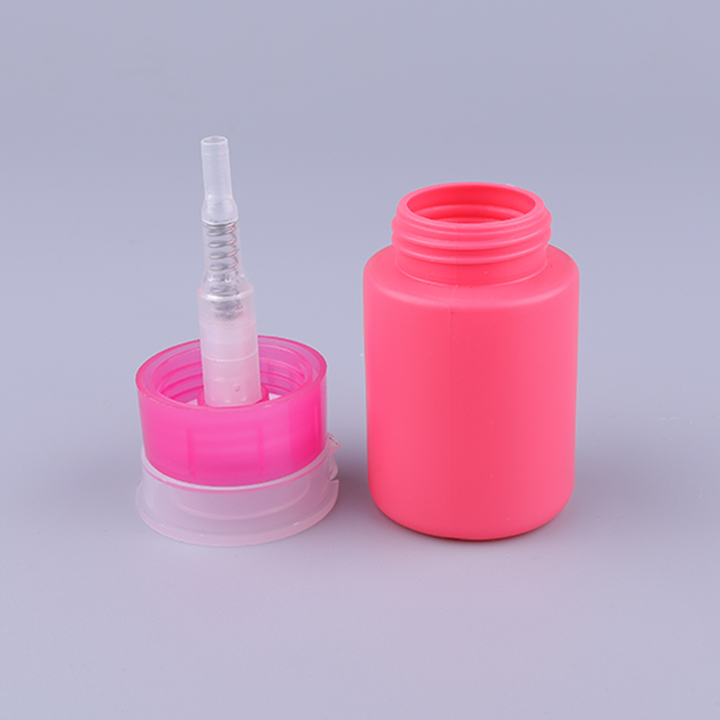 65ml HDPE Plastic Squeeze Bottle Cosmetic Plastic Bottles For Nail Polish Remover Bottle with Pump