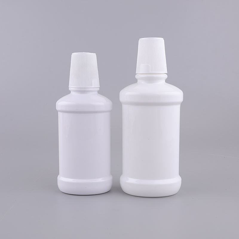 8oz Mouthwash Bottle 250ml Waist Slim PET Bottle with Measuring Lid Empty Bottle for Mouthwash