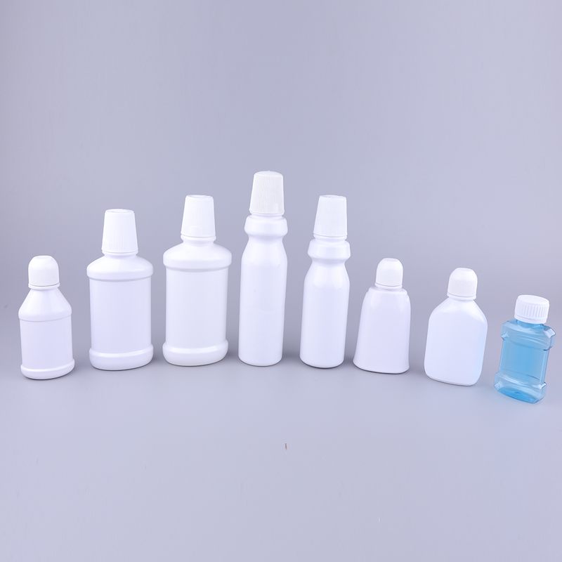 300ml PET Flat Plastic Mouthwash Bottle with Plastic Cap