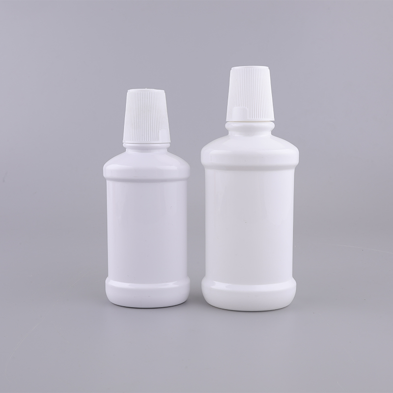 300ml PET Flat Plastic Mouthwash Bottle with Plastic Cap