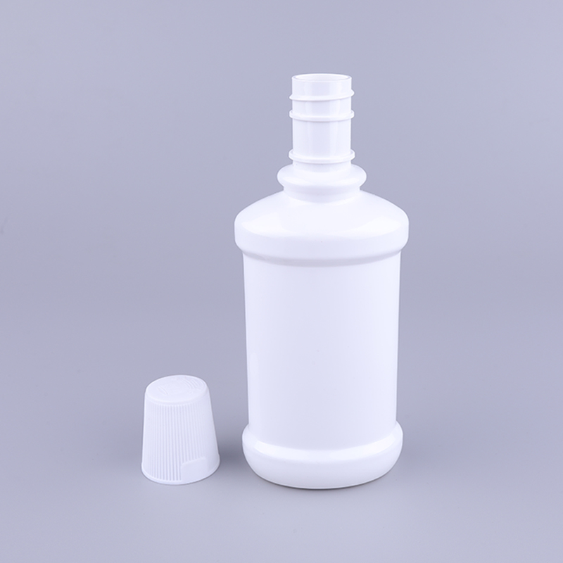 300ml PET Flat Plastic Mouthwash Bottle with Plastic Cap