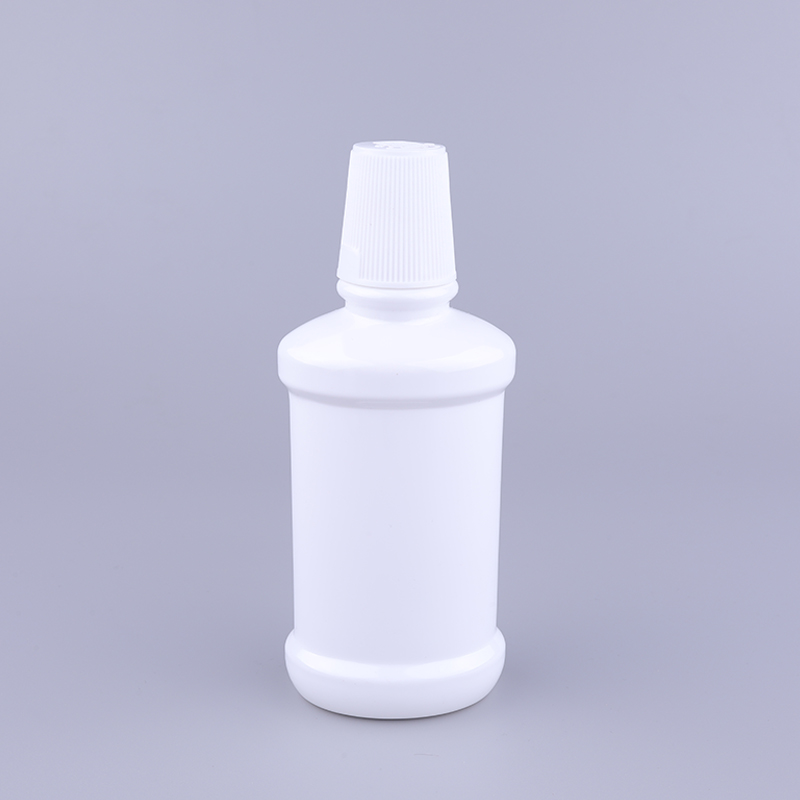 300ml PET Flat Plastic Mouthwash Bottle with Plastic Cap