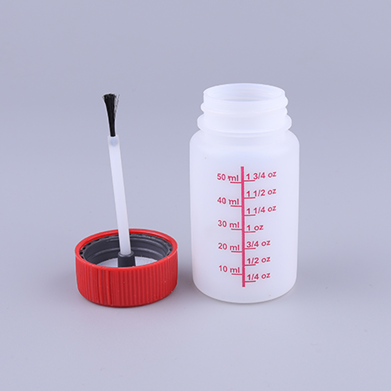 30ml/50ml Plastic Liquid Glue Bottle Touch Up Bottle with Brush Cap for Paint Containers PE Bottle with Push Down Cap