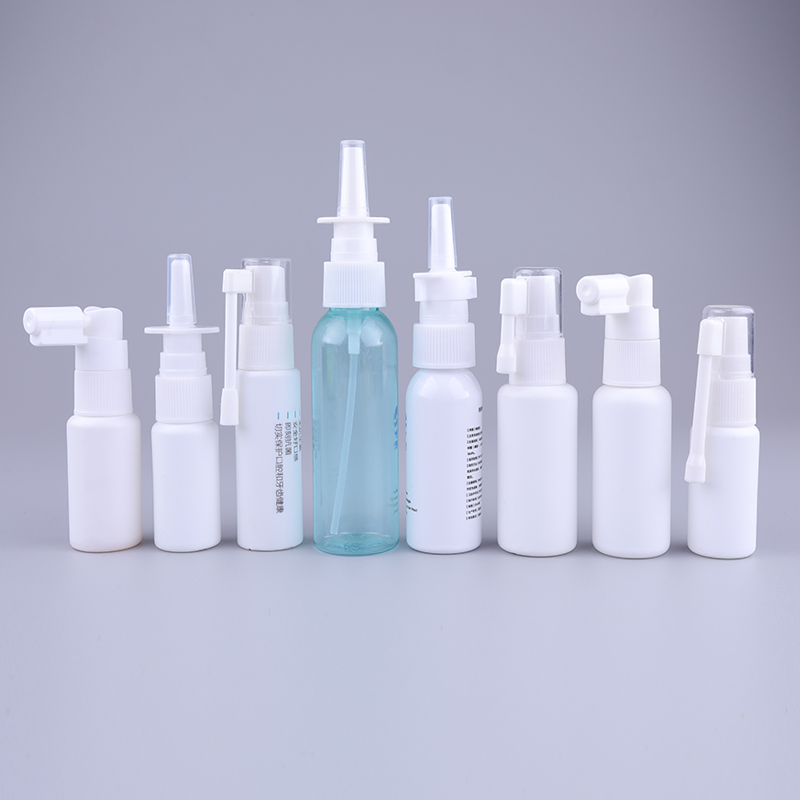 10ml Empty Refillable White Nasal Spray Bottles Plastic Medical Oral Nasal Liquid Pump Sprayer Bottle