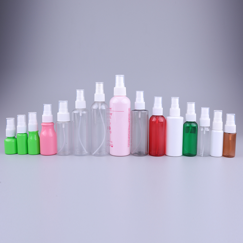 Custom 45ml Empty Transparent Clear Boston Round Spray Pump Plastic PET Bottles