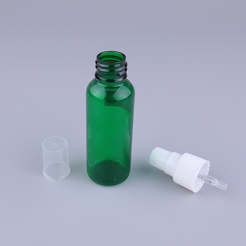 Custom 45ml Empty Transparent Clear Boston Round Spray Pump Plastic PET Bottles