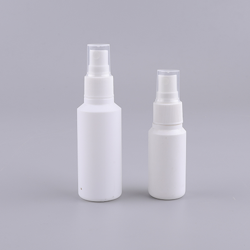 Empty 30ml Cosmetic Plastic HDPE White Fine Mist Spray Bottle