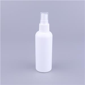 100ml White Opaque Cylinder Round Hdpe Lotion Bottle with Mist Spray Pump