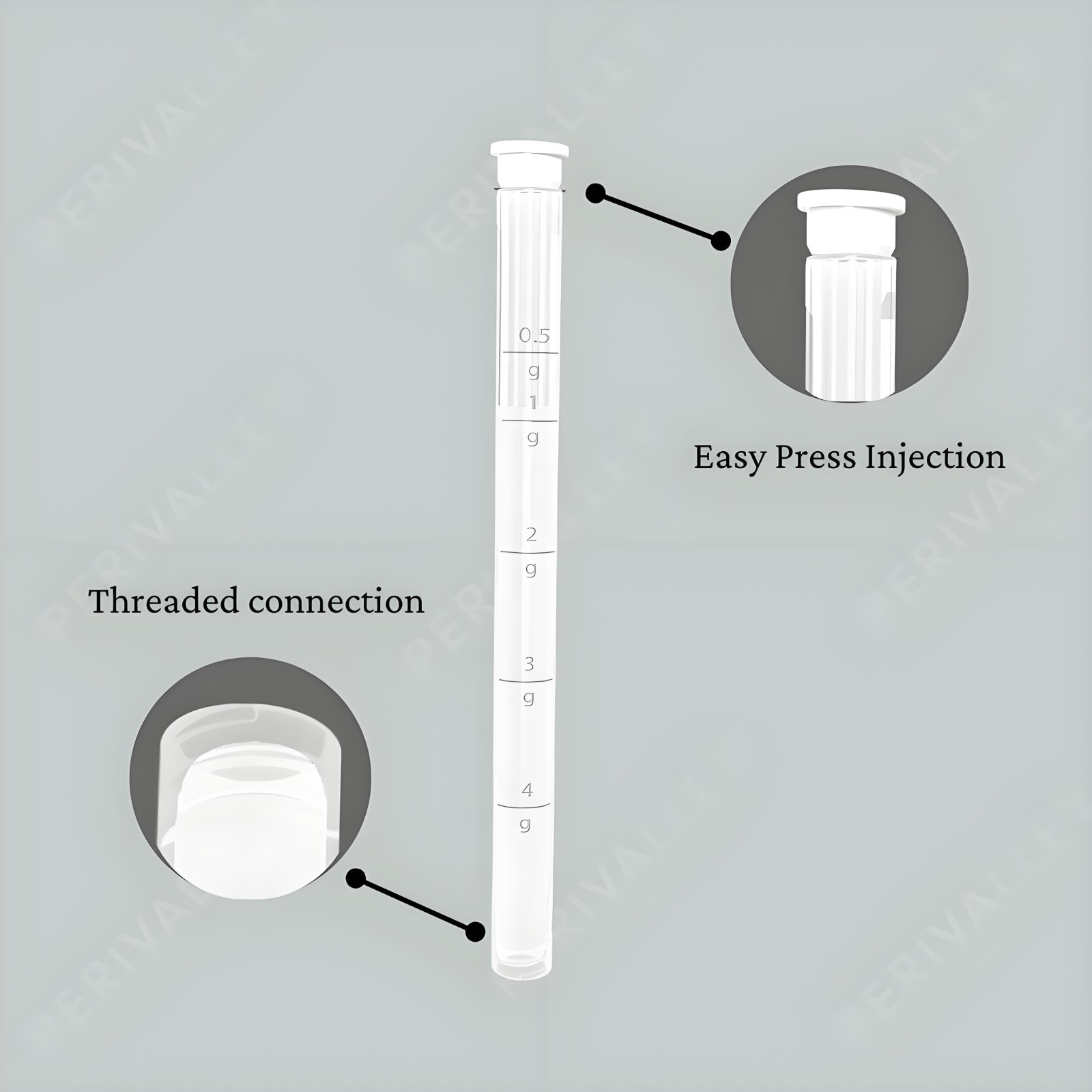 Plastic Vaginal Applicator with 0.5g–4g Dosage Markings