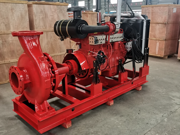 Diesel engine fire pump structure