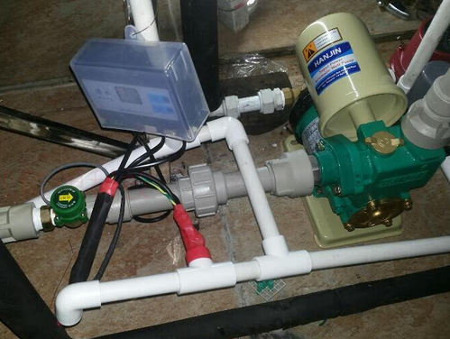 Hot water booster pump control system principle