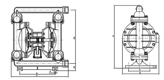 Acid-resistant pneumatic delivery pump