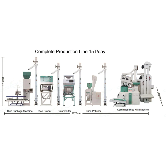 15-25T per dag rismalning produktionslinje