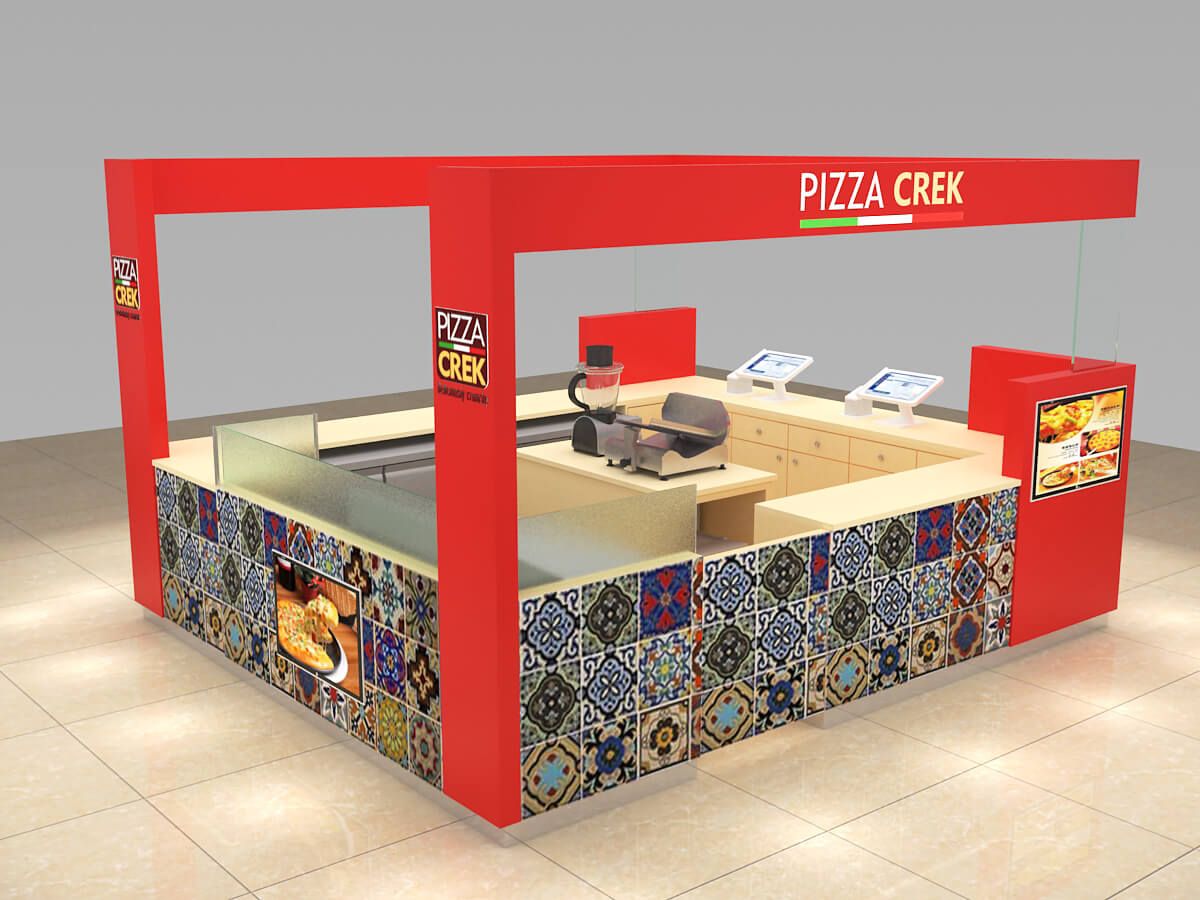 mall pizza display kiosk