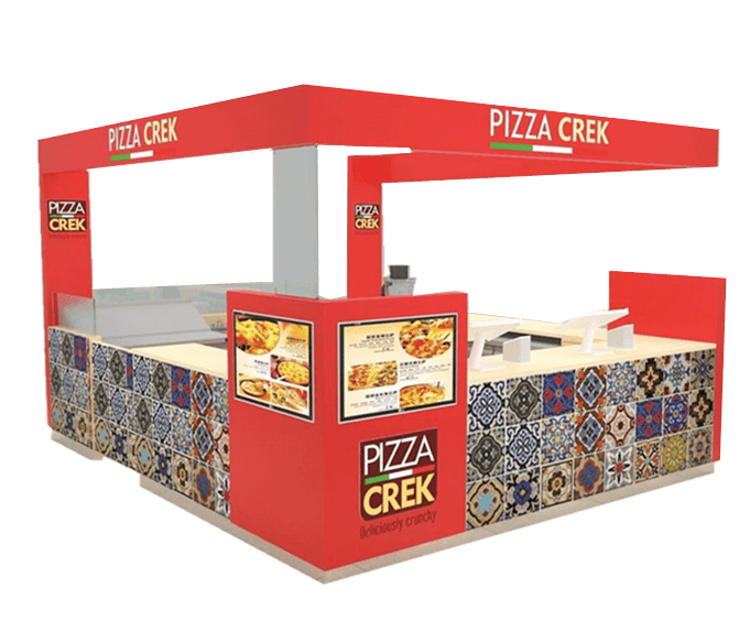 Shopping Center Modern Retail Pizza Display Kiosk
