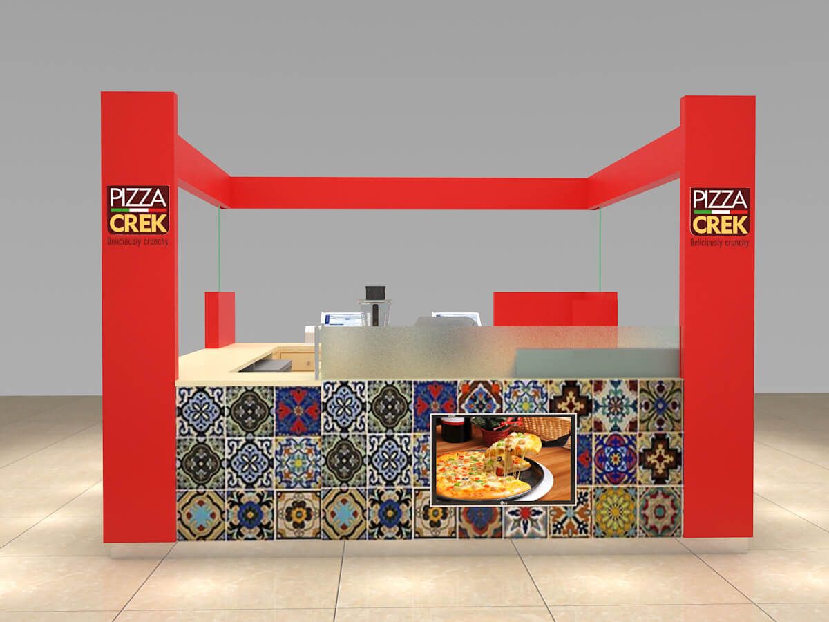 Shopping Center Modern Retail Pizza Display Kiosk