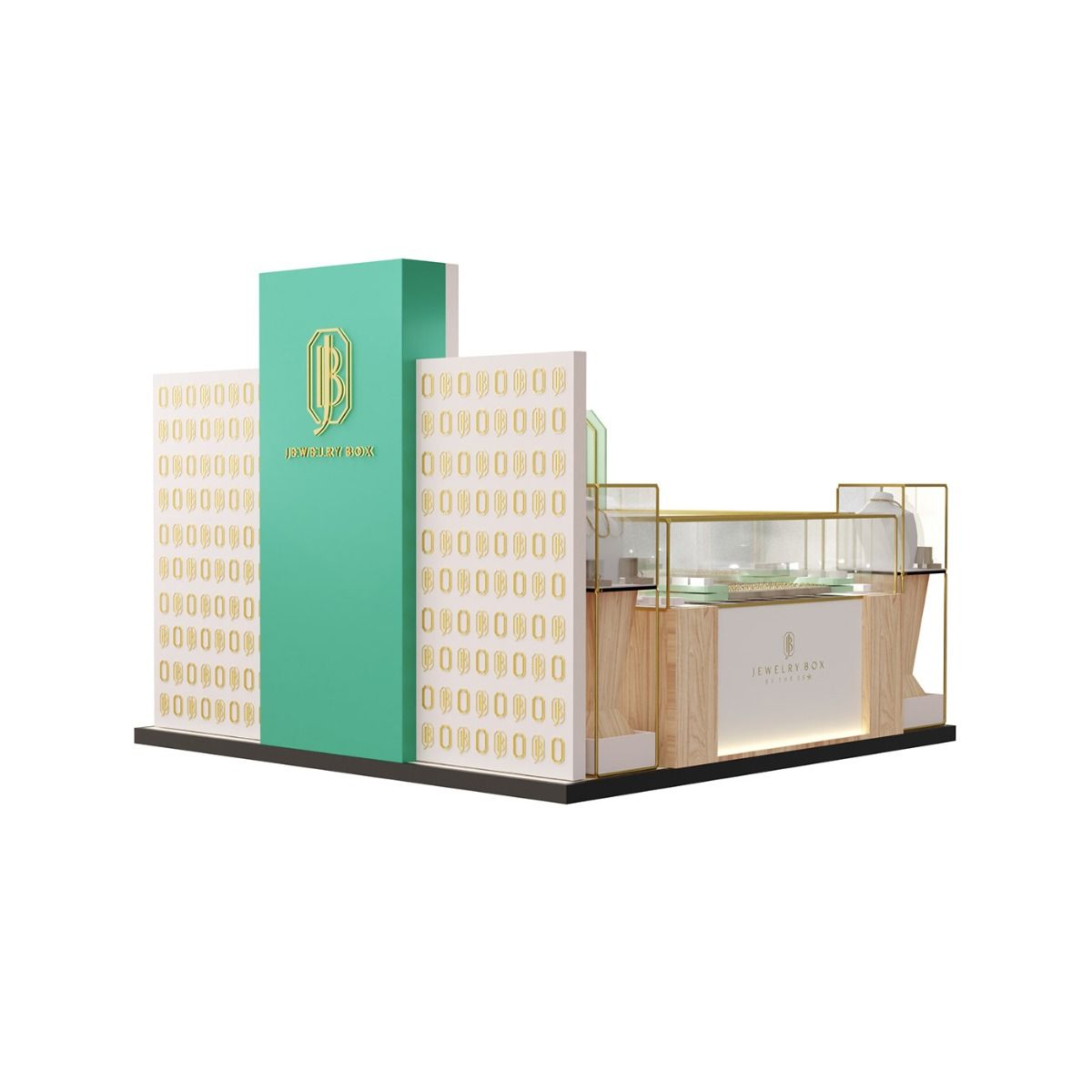 Mall Wood Grain And Ss Retail Display Jewelry Kiosk