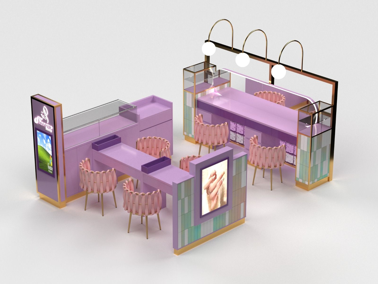 Multi-location nail salon Kiosks in shopping mall
