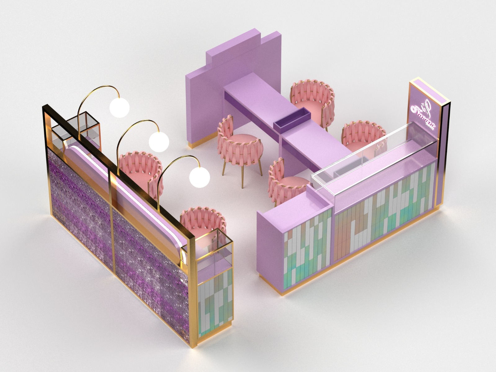 Multi-location nail salon Kiosks in shopping mall