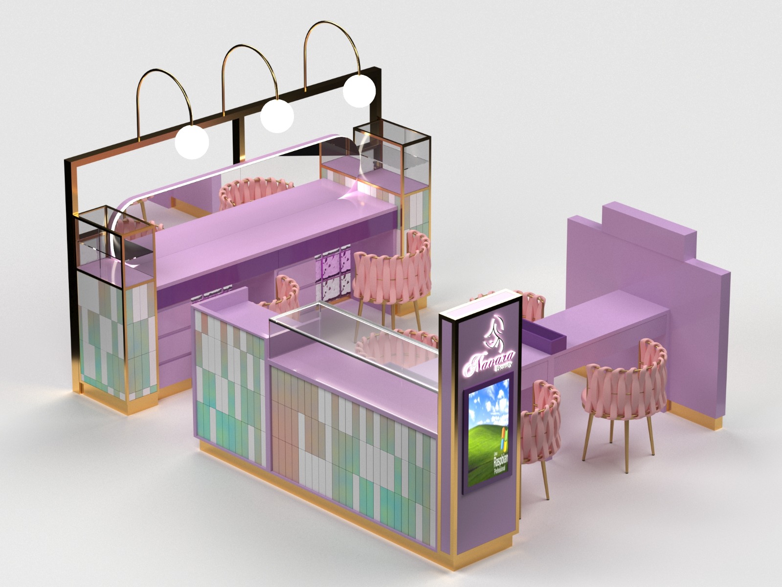 Multi-location nail salon Kiosks in shopping mall
