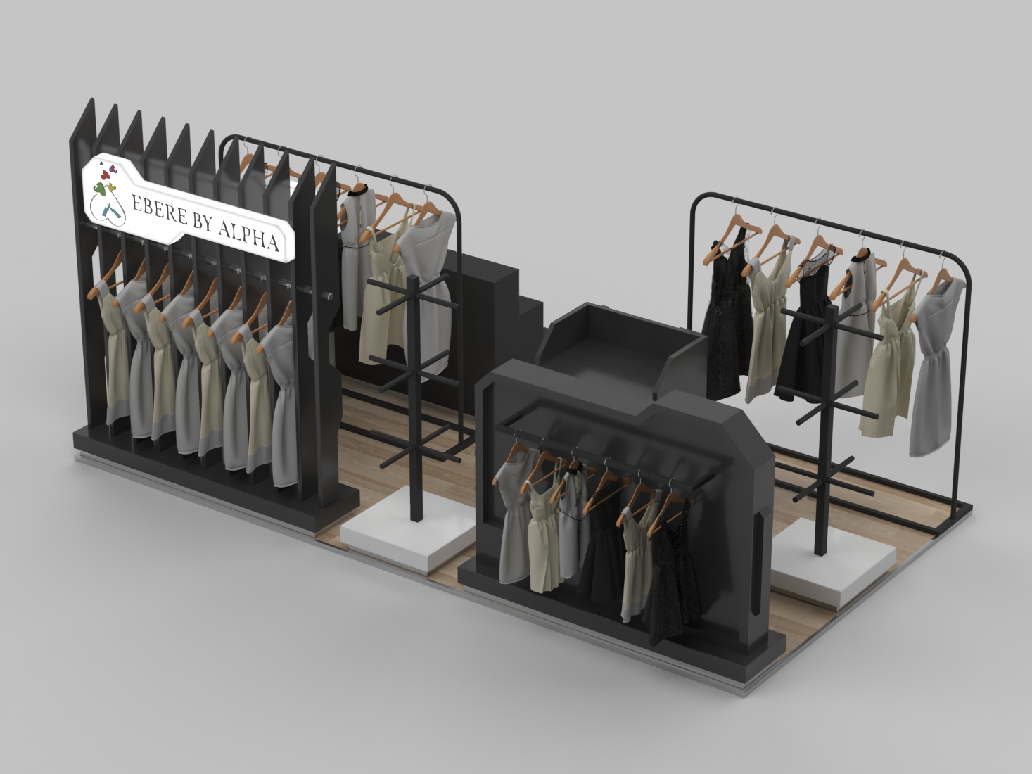 Mall Multi-LocationRetail Apparel Booth Kiosk