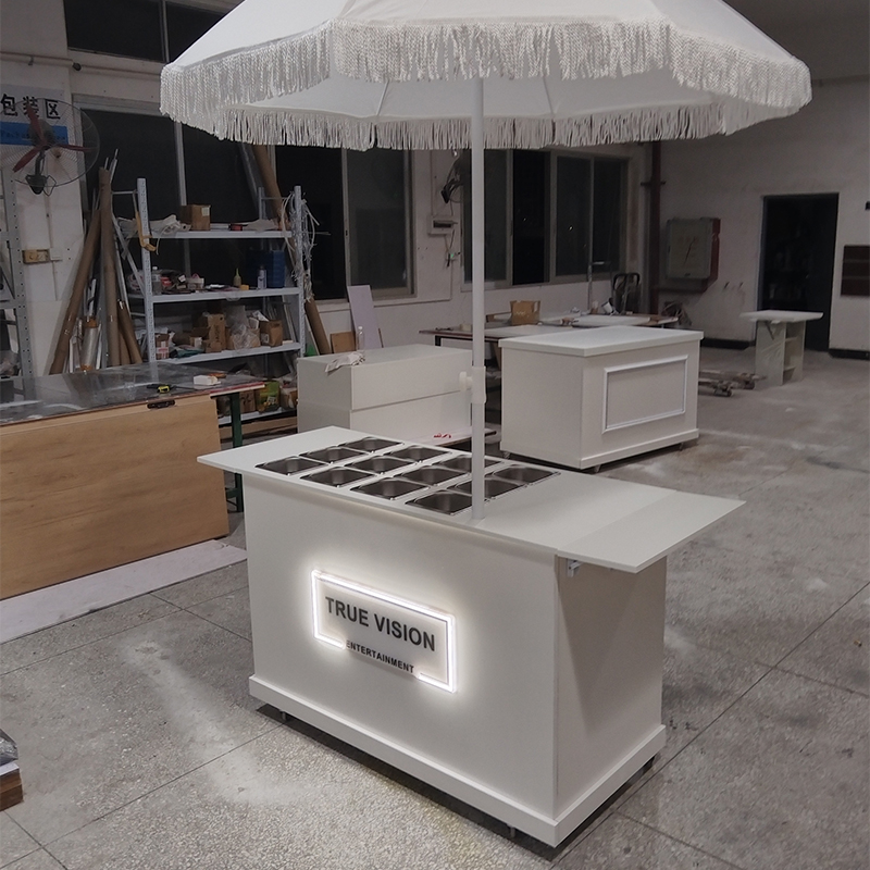 Foldable mobile deli bar cart