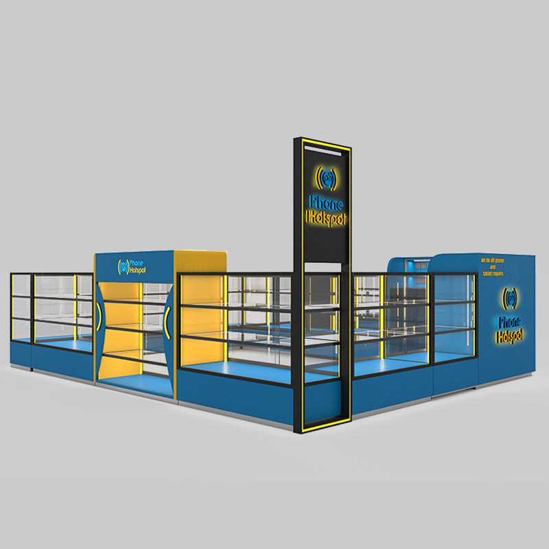 Jewelry retail kiosk in modern high end shopping mall center