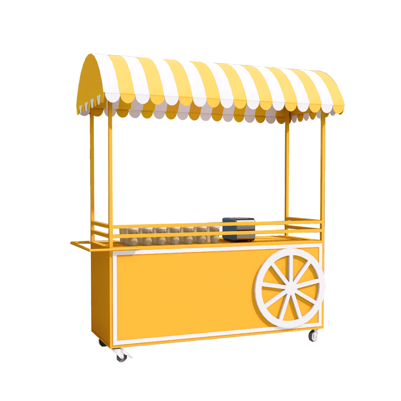 Metal wrought iron mobile food cart