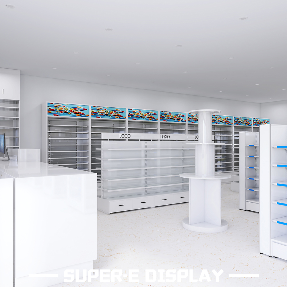 Multi-Function Pharmacy Island Cabinets and Pharmacy Display Rack