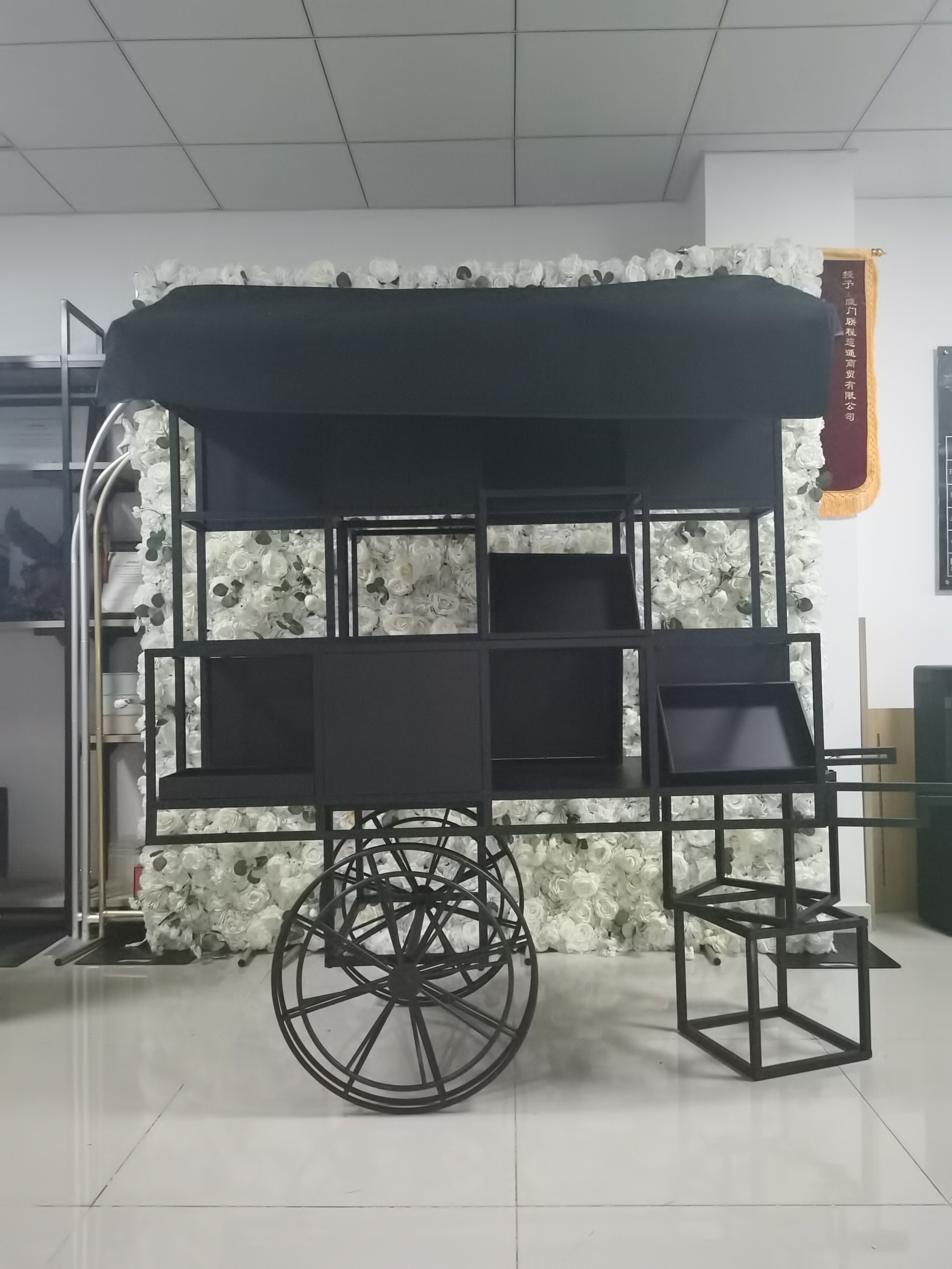 Detachable White Metal Mobile Dessert Cart