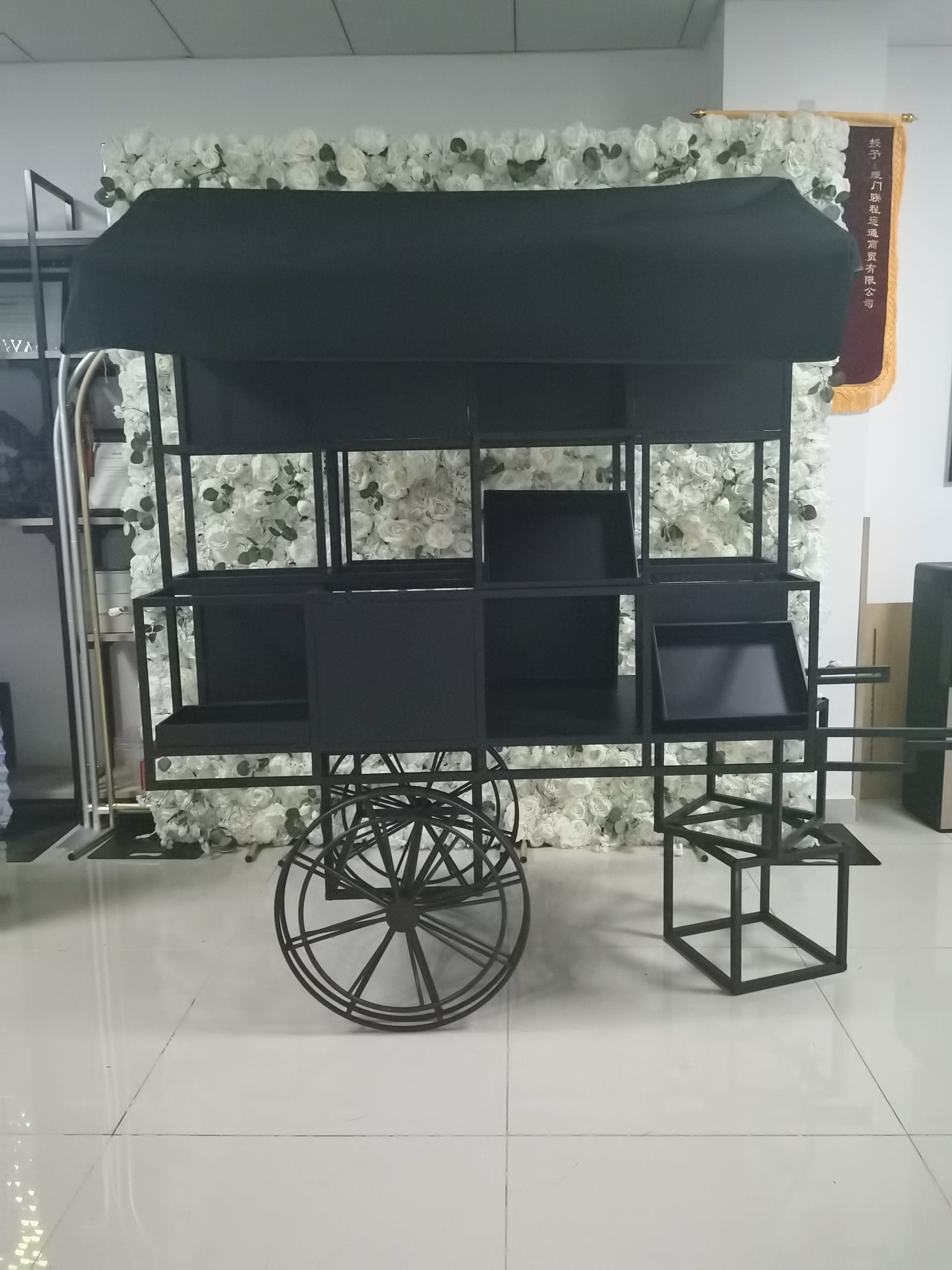 Detachable White Metal Mobile Dessert Cart
