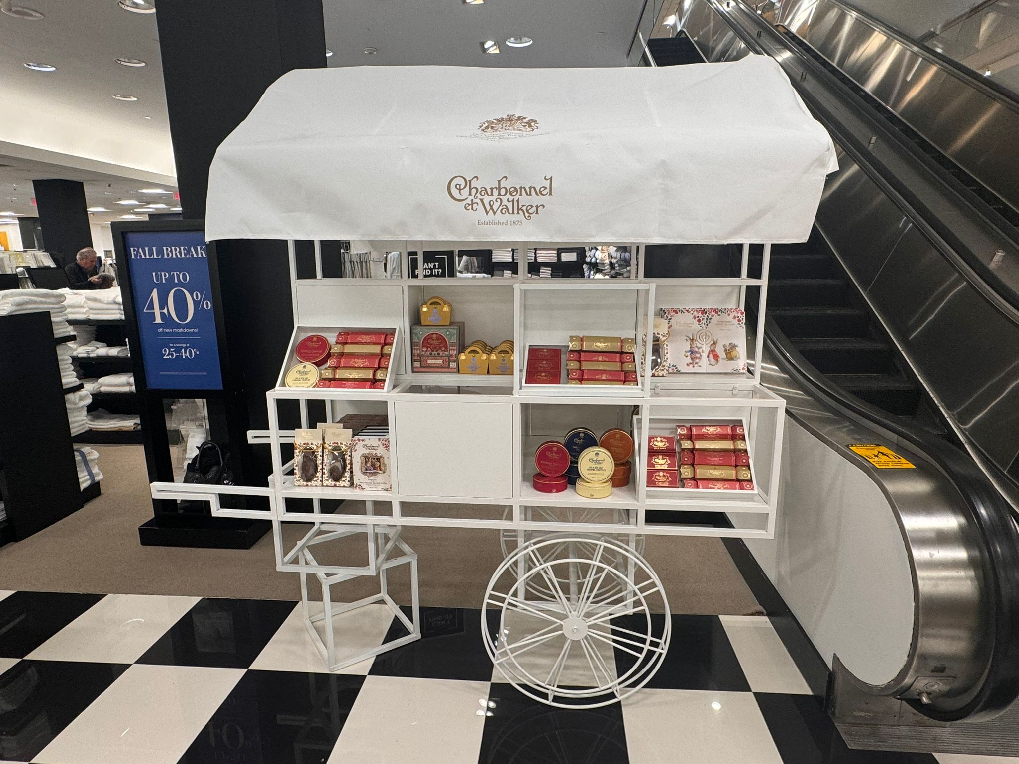 Detachable White Metal Mobile Dessert Cart
