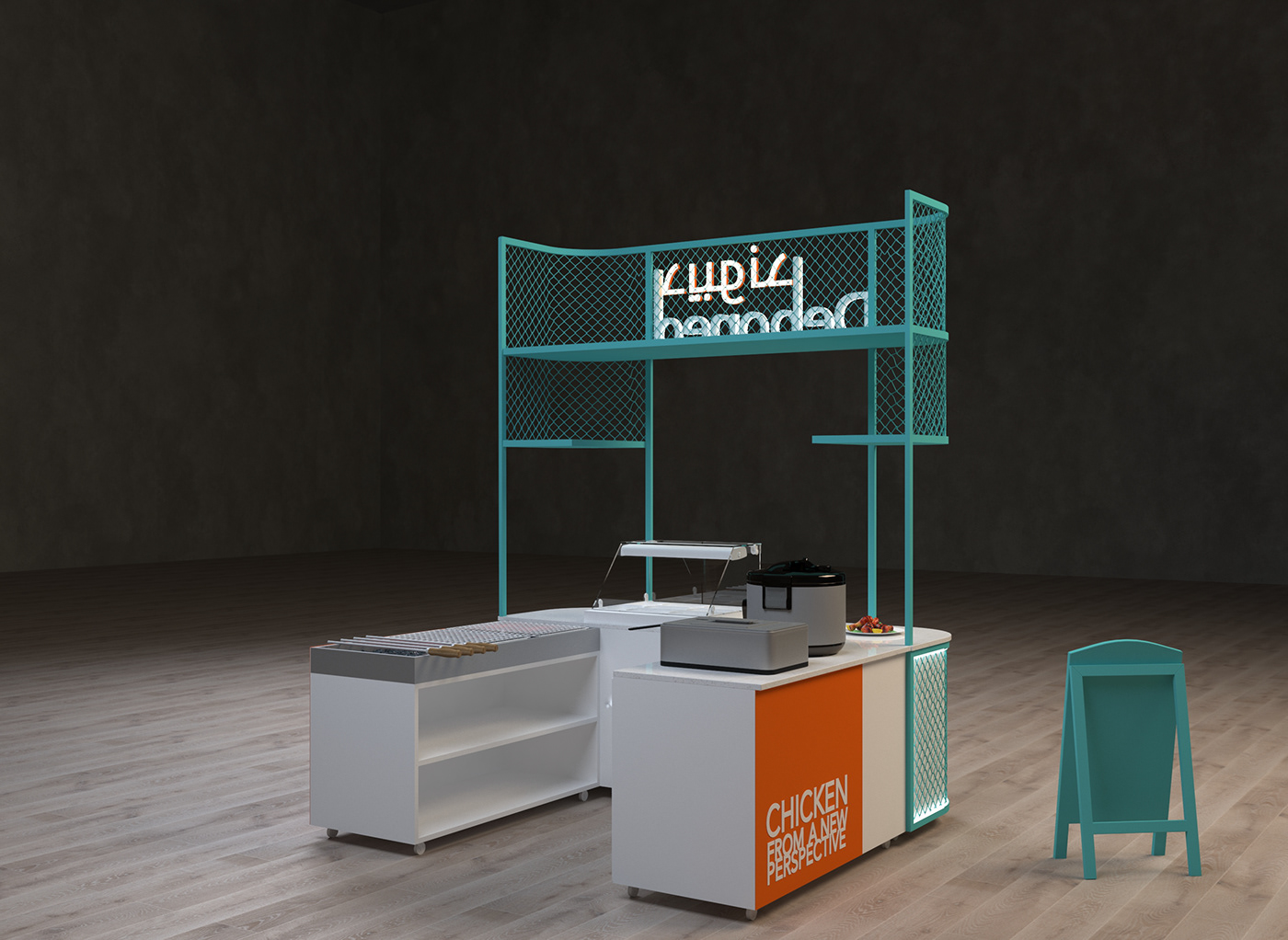 Food Court Mobile Street Food Fast Food Stalls