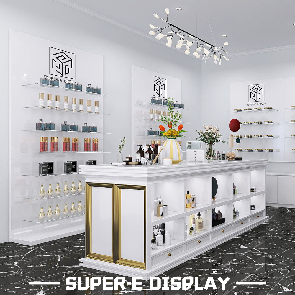 Full Set of Modern Interior Cosmetics Store Display Cabinets for Malls