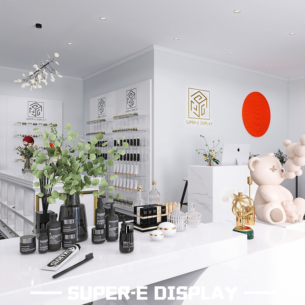 Full Set of Modern Interior Cosmetics Store Display Cabinets for Malls