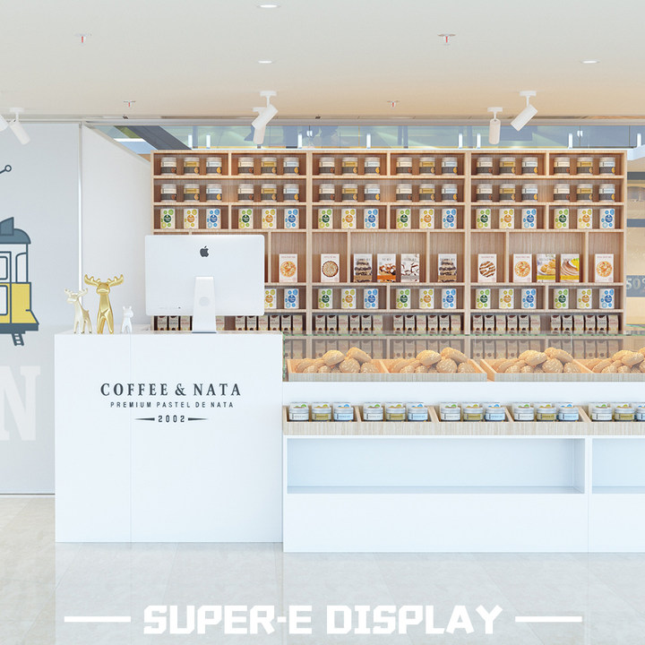 L-Shaped Wooden Glass Bakery Display Cases