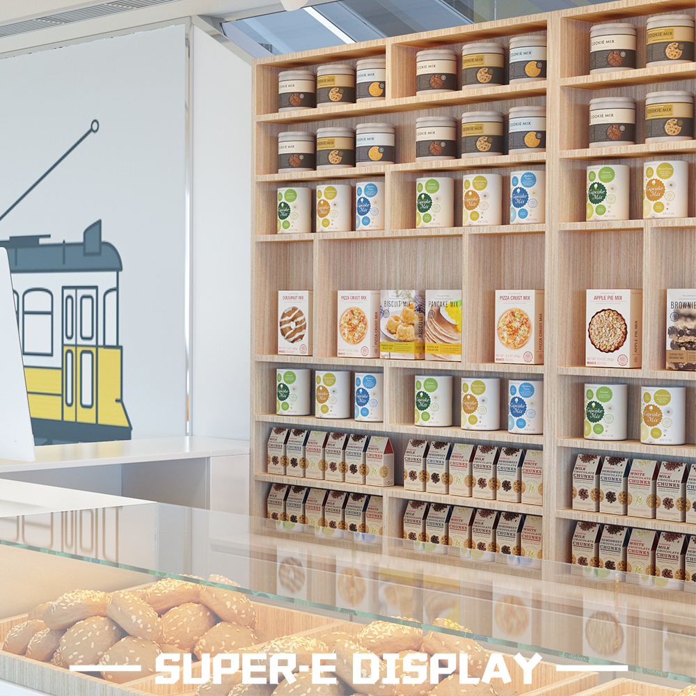 L-Shaped Wooden Glass Bakery Display Cases
