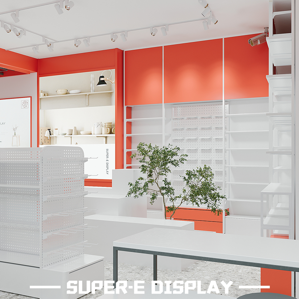Full Set of Modern Retail Cosmetics Display Stands for Malls