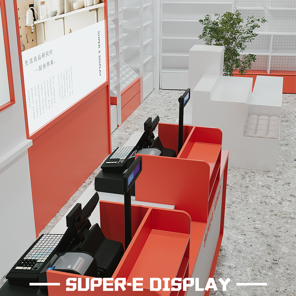 Full Set of Modern Retail Cosmetics Display Stands for Malls