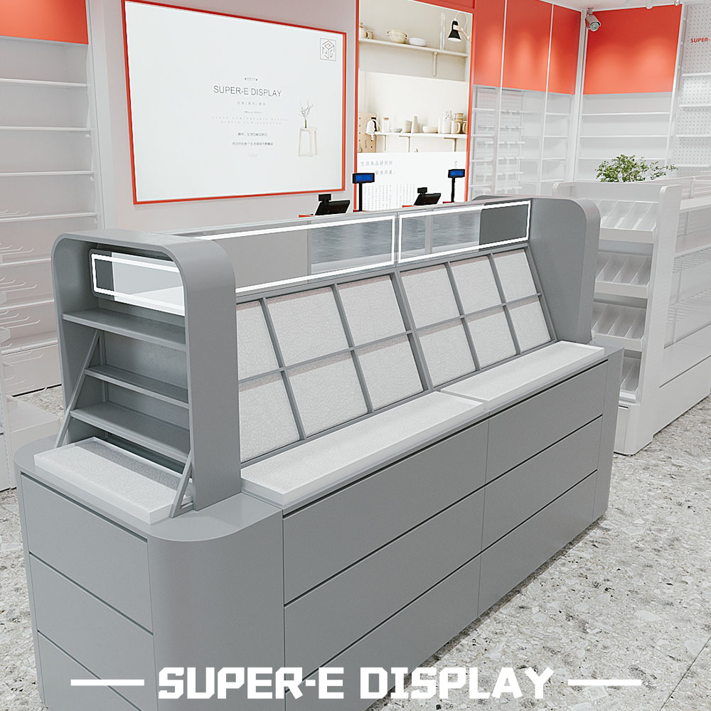 Full Set of Modern Retail Cosmetics Display Stands for Malls