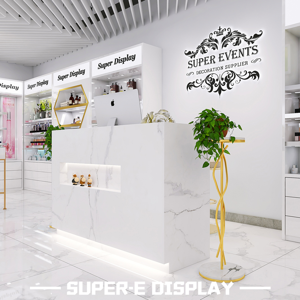 Retail Cosmetics Store Floor-Standing Island Cosmetics Display Racks