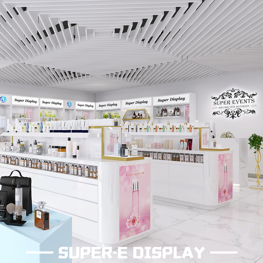 Retail Cosmetics Store Floor-Standing Island Cosmetics Display Racks
