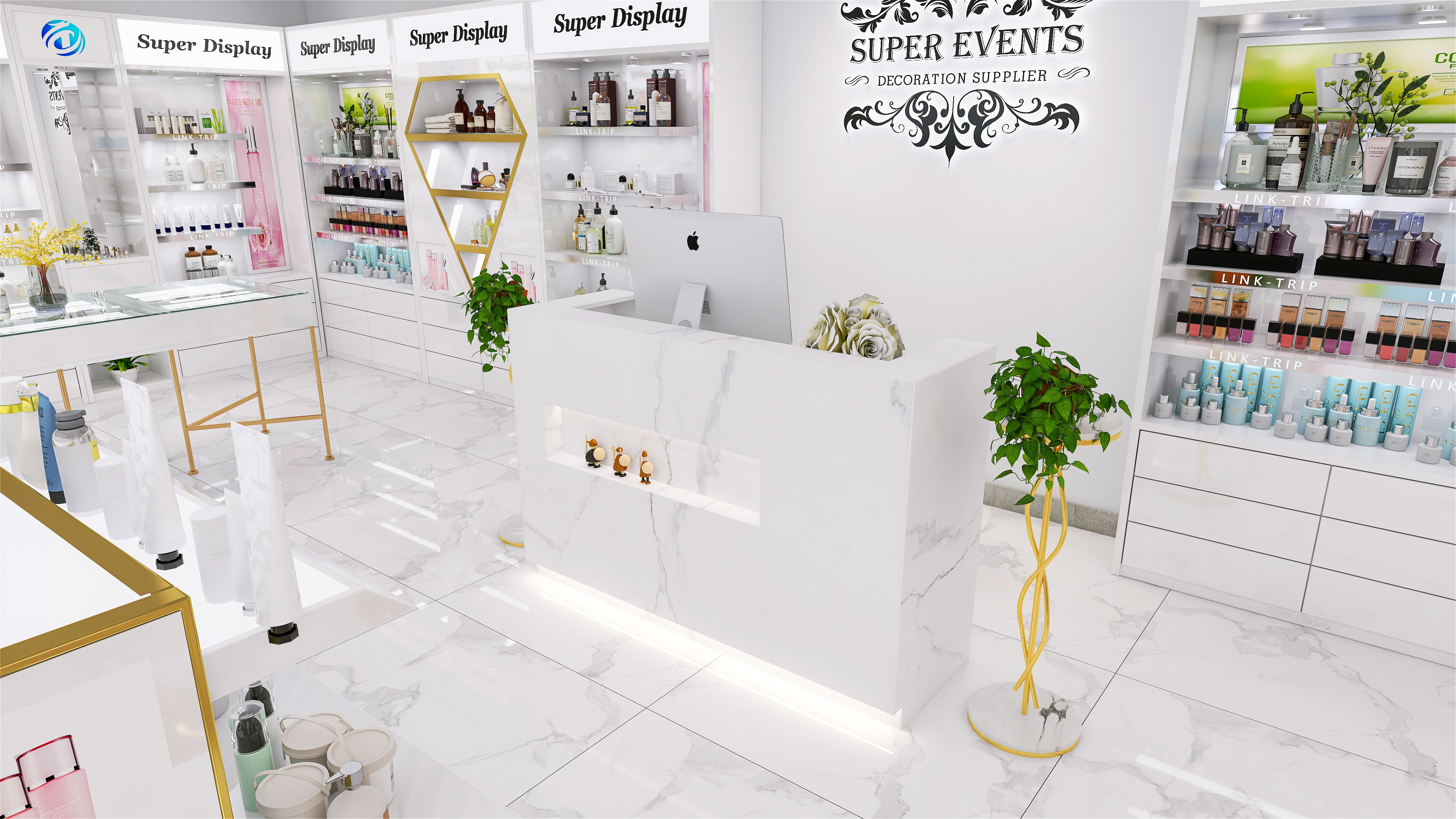 Retail Cosmetics Store Display Racks