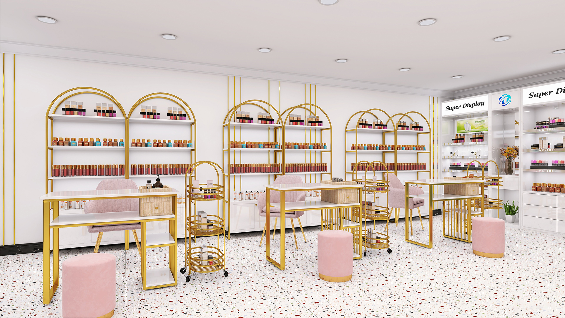 Nail Polish Floor-Standing Display Cabinets