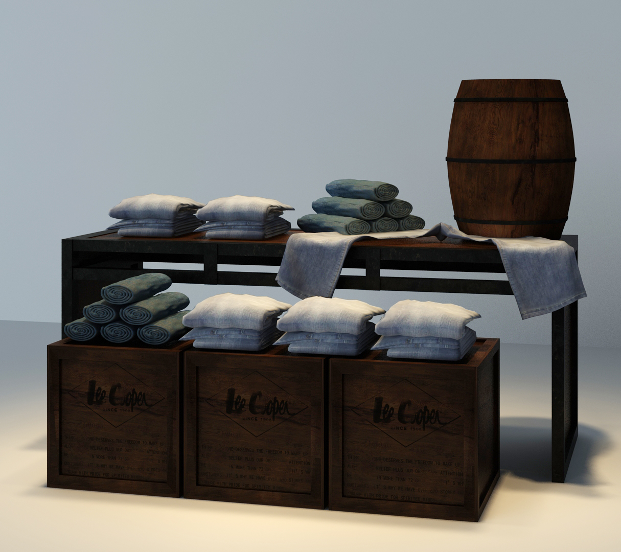 Wooden Floor-Mounted Whole-Store Clothing Store Display Racks