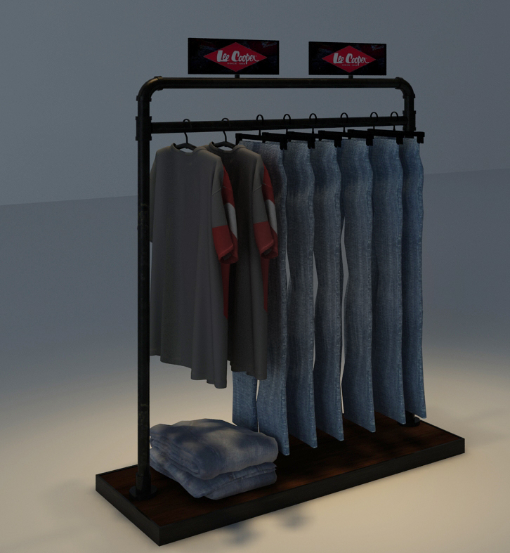 Wooden Floor-Mounted Whole-Store Clothing Store Display Racks