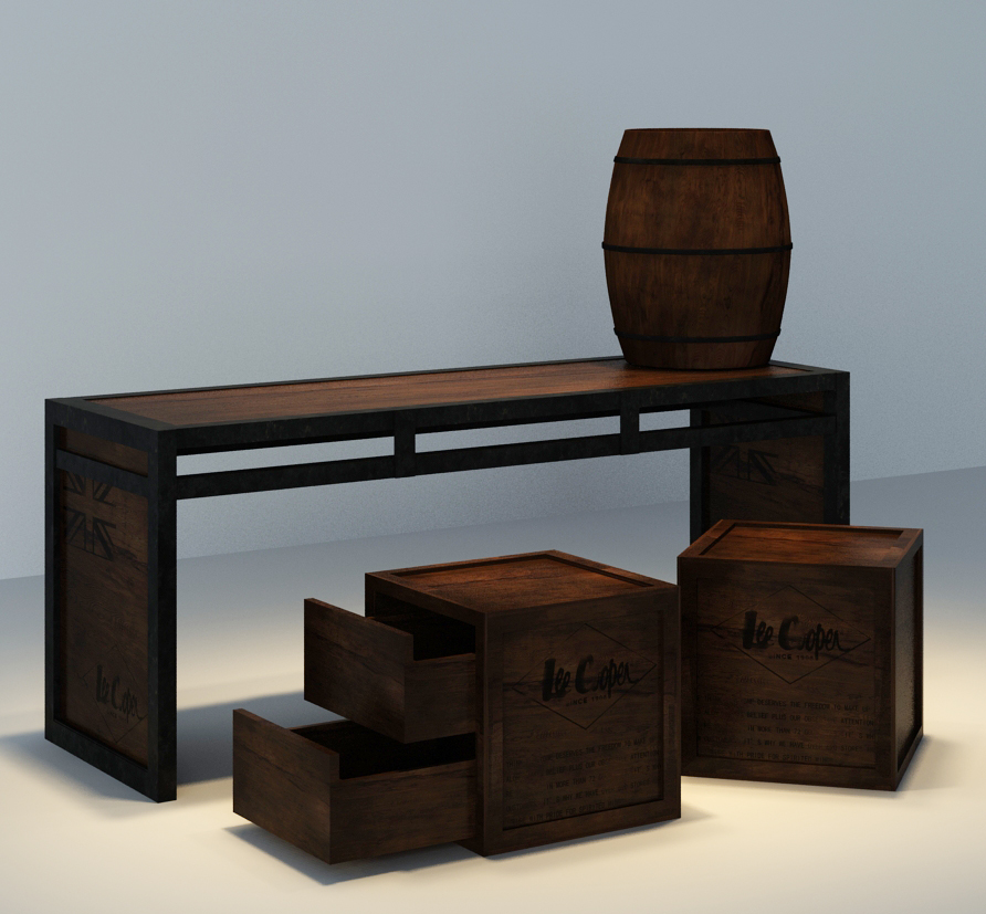 Wooden Floor-Mounted Whole-Store Clothing Store Display Racks