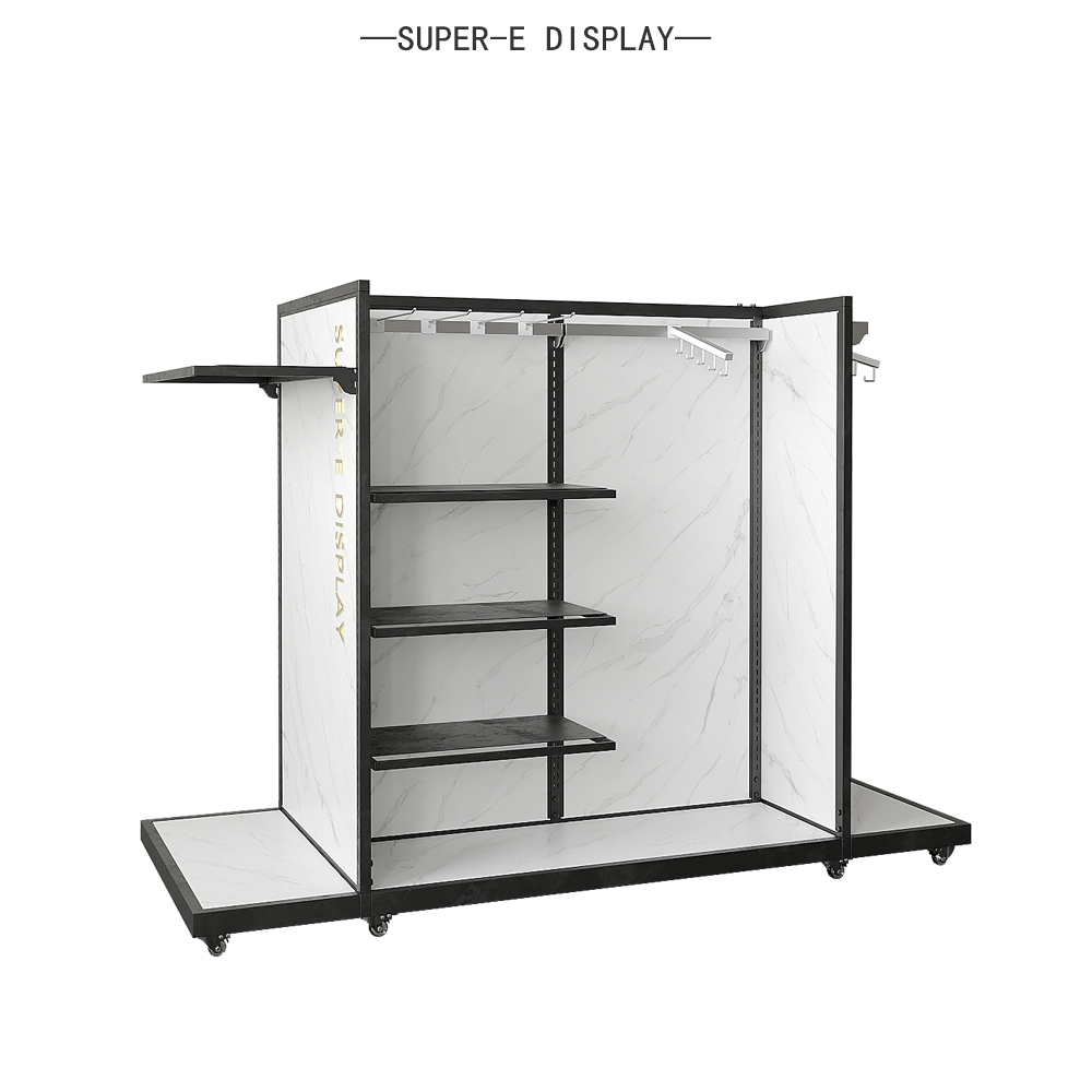 retail merchandi seclothing display shelves