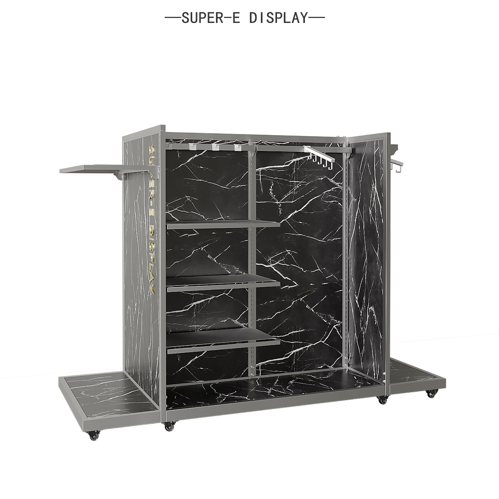 retail merchandi seclothing display shelves