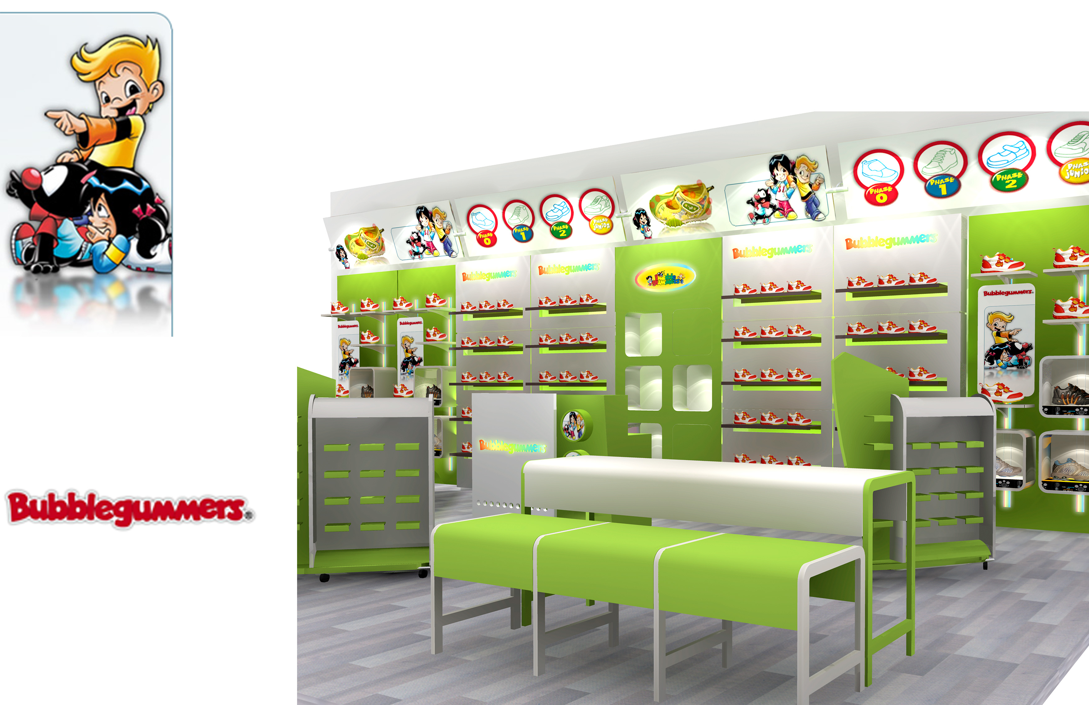 kids' Shoe store display cabinets